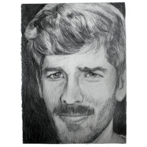 Graphite drawing man portrait